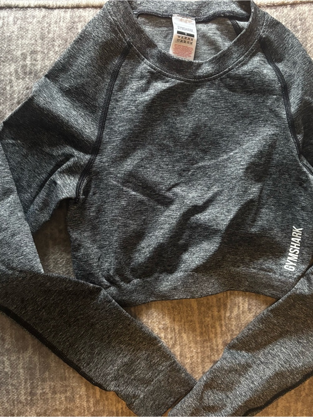 Gymshark Charcoal Gray Cropped Crewneck Sweatshirt